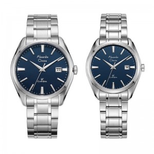 Alexandre Christie AC 8682 Silver Blue Couple